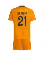 Real Madrid Brahim Diaz #21 Bortedraktsett Barn 2024-25 Korte ermer (+ bukser)